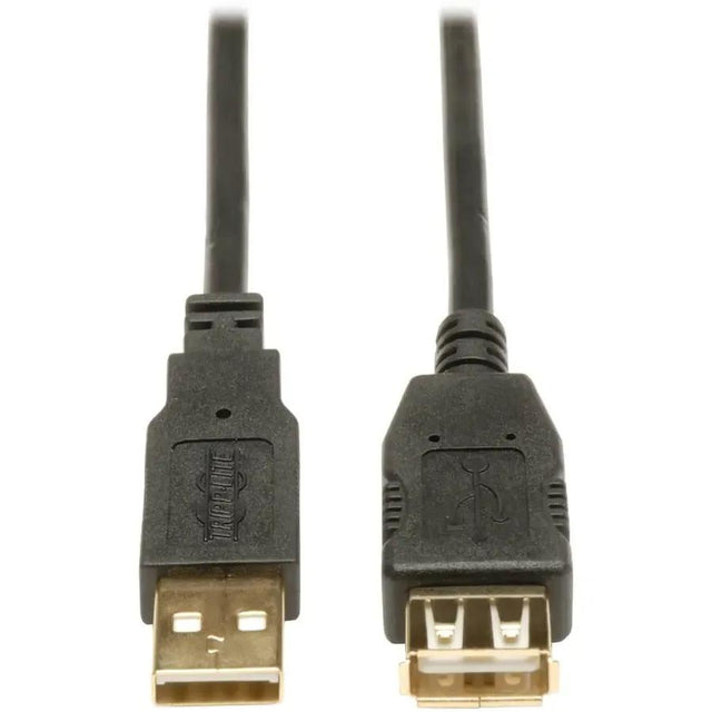 EATON Tripp Lite 16ft USB 2.0 Hi-Speed Extension Cable Shielded A Male / Female - USB - Extension Cable - 16 ft - 1 x Type A Male USB - 1 x Type A Female USB - Gold Plated - Shielding - Black - U024-016