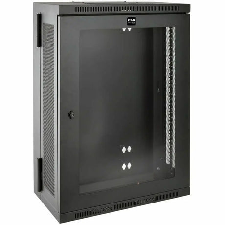 EATON Tripp Lite 18U Wall Mount Rack Enclosure Hinged 13" Depth w Acrylic Window - For LAN Switch, Patch Panel - 18U Rack Height x 19" Rack Width - Wall Mountable - Black Powder Coat - Acrylic, Steel - 200  - SRW18US13G