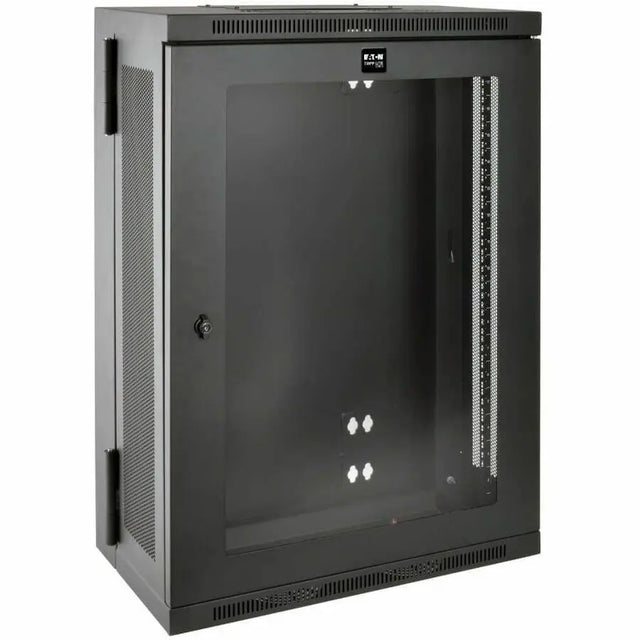 EATON Tripp Lite 18U Wall Mount Rack Enclosure Hinged 13" Depth w Acrylic Window - For LAN Switch, Patch Panel - 18U Rack Height x 19" Rack Width - Wall Mountable - Black Powder Coat - Acrylic, Steel - 200  - SRW18US13G