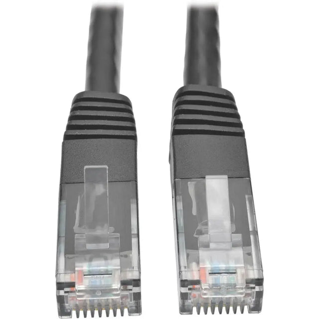 EATON Tripp Lite 1ft Cat6 Gigabit Molded Patch Cable RJ45 M/M 550MHz 24 AWG Black - Category 6 for Network Device, Router, Modem, Blu-ray Player, Printer, Computer - 128 MB/s - Patch Cable - 1 ft - 1 x RJ-4...  - N200-001-BK