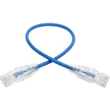 EATON Tripp Lite 1ft Cat6 Gigabit Snagless Molded Slim UTP Patch Cable RJ45 M/M Blue 1' - 1 ft Category 6e Network Cable for Network Device, Switch, Router, Server, Modem, Printer, Computer - First End: 1 x...  - N201-S01-BL