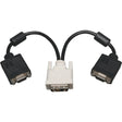 EATON Tripp Lite 1ft DVI to VGA Splitter Adapter Converter DVI-A Analog M to 2x HD15F 1' - (DVI-I-M to 2x HD15-F) 1-ft - P120-001-2