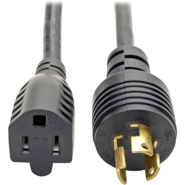 EATON Tripp Lite 1ft Power Cord Adapter Cable 5-15P to 5-15R Heavy Duty 15A 14AWG 1' - 120 V AC15 A - Black - 1 ft Cord Length - P025-001