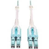 EATON Tripp Lite 1M 10Gb 50/125 OM3 Fiber Cable Push / Pull Tabs LC/LC Aqua 3ft - Fiber Optic for Network Device - 3 ft - 2 x LC Male Network - 2 x LC Male Network - Aqua - N820-01M-T