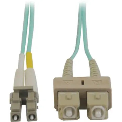 EATON Tripp Lite 1M 10Gb Duplex Multimode 50/125 OM3 LSZH Fiber Optic Patch Cable LC/SC Aqua 3' 3ft 1 Meter - SC Male - LC Male - 3.28ft - Aqua Blue - N816-01M