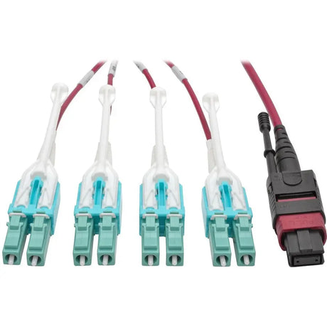 EATON Tripp Lite 1M MTP MPO 8xLC 50/125 OM4 Fanout Patch Cable 12 Fiber 40GB CMP - Fiber Optic for Network Device, Switch - 5 GB/s - Fan-out Cable - 3.28 ft - 1 x MTP/MPO Female Network - 8 x LC Male Networ...  - N845-01M-8L-MG