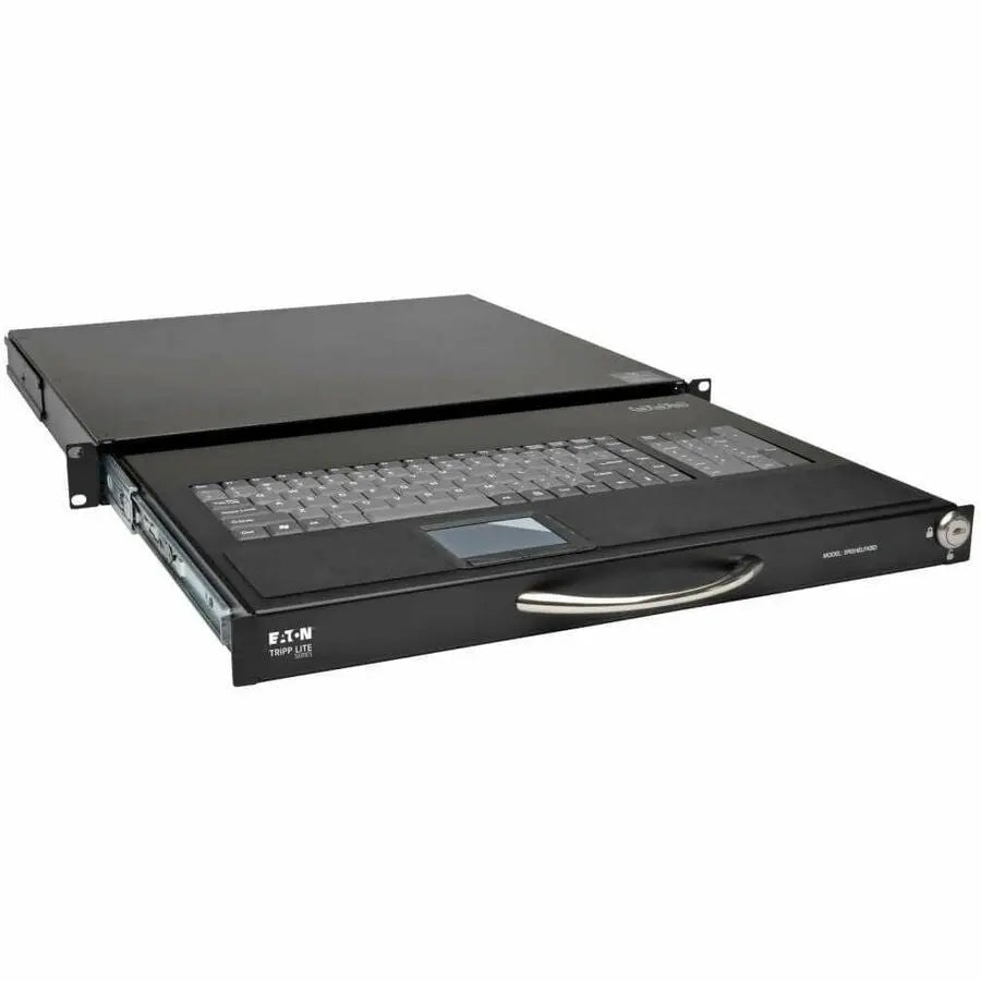 EATON Tripp Lite 1U Rackmount Keyboard w KVM Cable Kit for 2-Post or 4-Post Racks - Cable Connectivity - USB Interface - 104 KeyTouchPad - Compatible with Server - Black - SRSHELFKBD