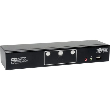 EATON Tripp Lite 2-Port Dual Monitor DVI KVM Switch with Audio and USB 2.0 Hub, Cables included - 2 Computer(s) - 1 Local User(s) - 2560 x 1600 - 1 x Network (RJ-45) - 5 x USB - 6 x DVI - Desktop - TAA Comp...  - B004-2DUA2-K