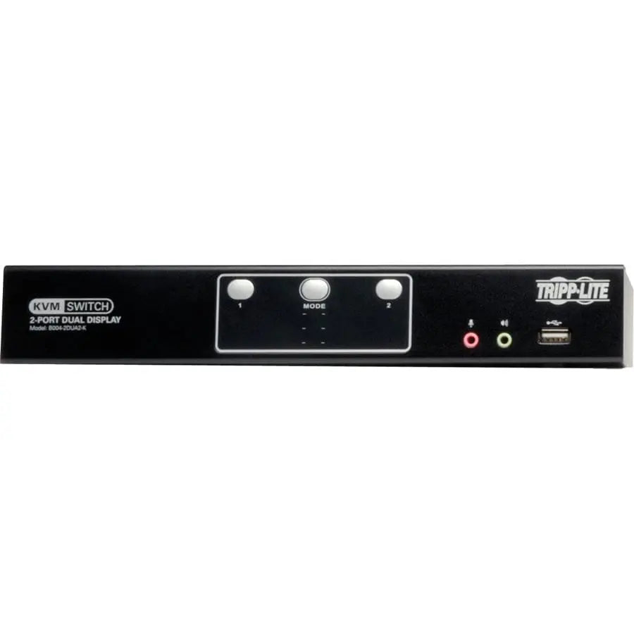 EATON Tripp Lite 2-Port Dual Monitor DVI KVM Switch with Audio and USB 2.0 Hub, Cables included - 2 Computer(s) - 1 Local User(s) - 2560 x 1600 - 1 x Network (RJ-45) - 5 x USB - 6 x DVI - Desktop - TAA Comp...  - B004-2DUA2-K