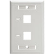 EATON Tripp Lite 2-Port Dual Outlet RJ45 Universal Keystone Jack Face Plate TAA - White, 2-Port - N042-001-WH
