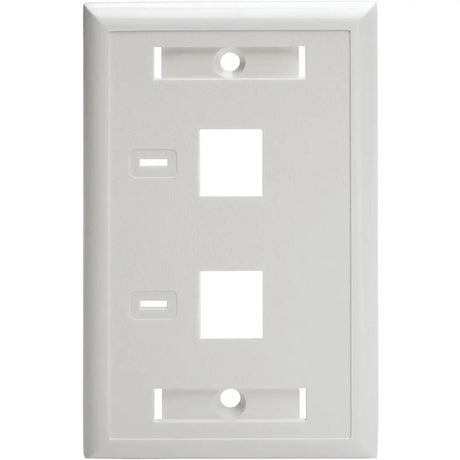 EATON Tripp Lite 2-Port Dual Outlet RJ45 Universal Keystone Jack Face Plate TAA - White, 2-Port - N042-001-WH
