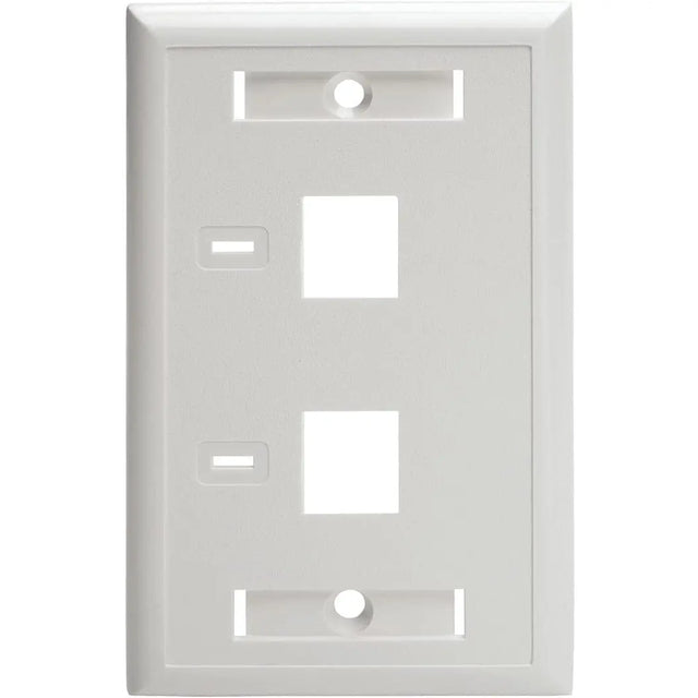 EATON Tripp Lite 2-Port Dual Outlet RJ45 Universal Keystone Jack Face Plate TAA - White, 2-Port - N042-001-WH