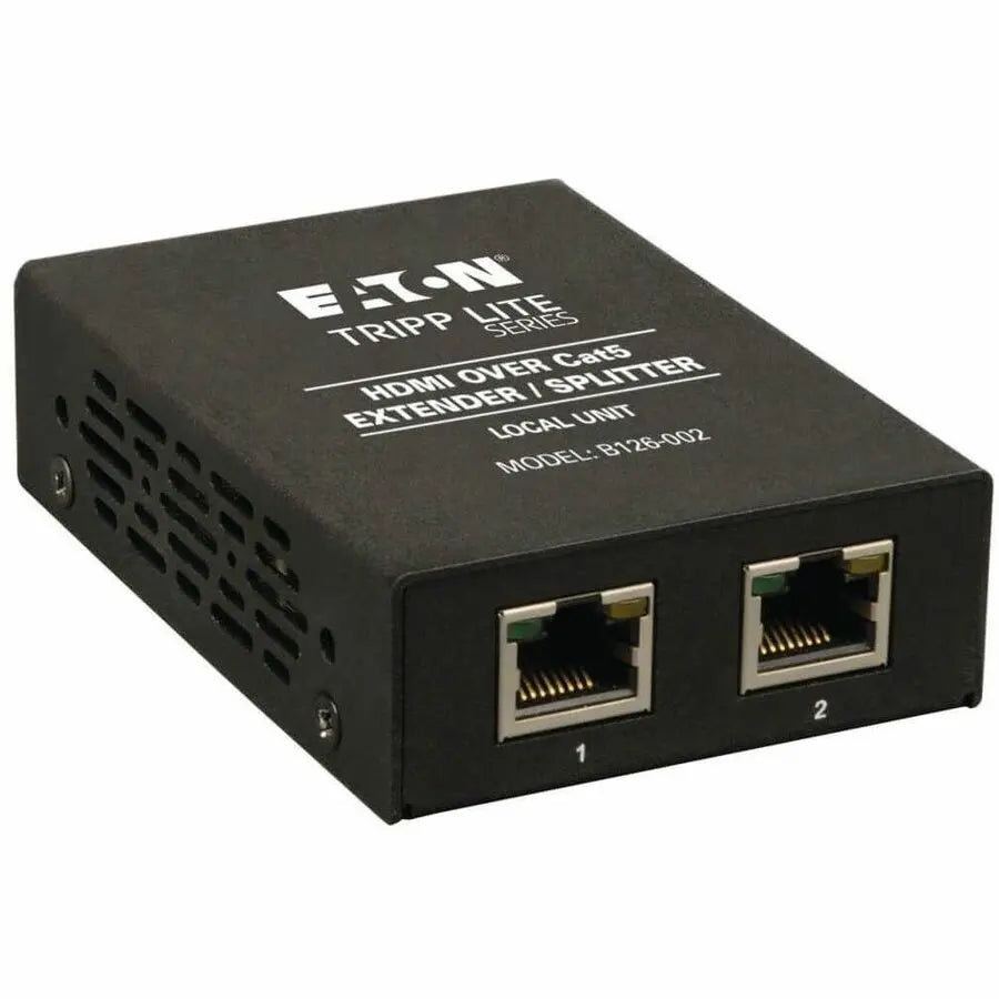 EATON Tripp Lite 2-Port HDMI Over Cat5/Cat6 A/V Extender / Video Splitter 1080p 150' - 1 Input Device - 200 ft Range - 2 x Network (RJ-45) - 1 x HDMI In - Full HD - 1920 x 1080 - Twisted Pair - Rack-mountab...  - B126-002