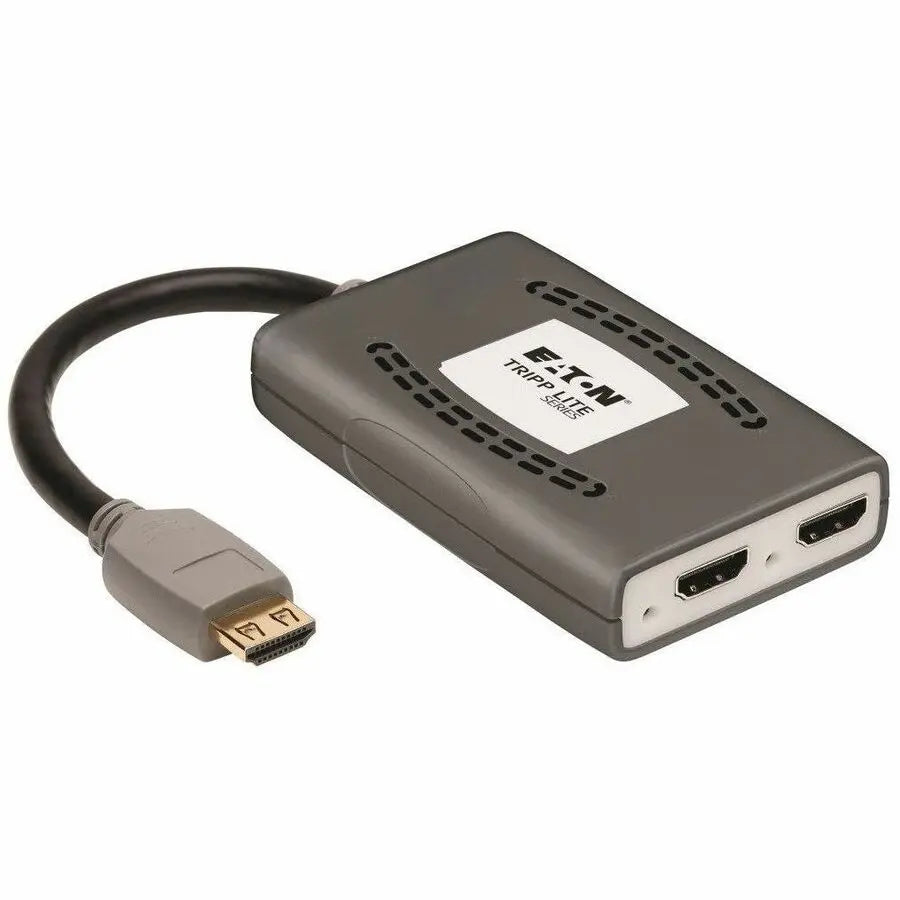 EATON Tripp Lite 2-Port HDMI Splitter - HDMI 2.0, 4K @ 60 Hz, 4:4:4, Multi-Resolution Support, HDR, HDCP 2.2, USB Powered, TAA - 4096 x 2160 - 15 ft Maximum Operating Distance - HDMI In - HDMI Out - USB - N...  - B118-002-HDR-V2