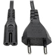 EATON Tripp Lite 2-Prong Europlug Computer Power Cord, 2.5A (C7 to CEE 7/16), 6 f - 250 V AC2.50 A - Black - 6 ft Cord Length - Europe, Middle East, Russia, South America, Africa, Asia - P059-006