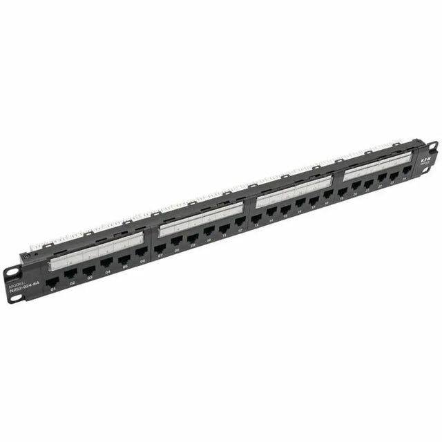EATON Tripp Lite 24-Port Cat6a Cat6 Cat5e Patch Panel 110 Punchdown RJ45 1URM TAA - 24 Port(s) - 24 x RJ-45 - 1U High - Black - 19" Wide - Rack-mountable - N252-024-6A