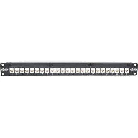 EATON Tripp Lite 24-Port Cat6a Patch Panel Feedthrough Rackmount RJ45 Ethernet 1U - 24 Port(s) - 24 x RJ-45 - 1U High - Rack-mountable - N254-024-6A