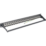 EATON Tripp Lite 24-Port Cat6a Patch Panel Shielded Feedthrough Rackmount RJ45 1U - 24 Port(s) - 24 x RJ-45 - 1U High - Rack-mountable - N254-024-SH-6A