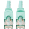 EATON Tripp Lite 25ft Augmented Cat6 Cat6a Snagless 10G Patch Cable RJ45 Aqua 25' - 25ft - 1 x RJ-45 Male - 1 x RJ-45 Male - Aqua Blue - N261-025-AQ