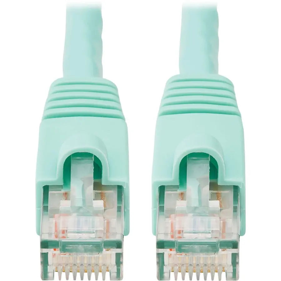 EATON Tripp Lite 25ft Augmented Cat6 Cat6a Snagless 10G Patch Cable RJ45 Aqua 25' - 25ft - 1 x RJ-45 Male - 1 x RJ-45 Male - Aqua Blue - N261-025-AQ