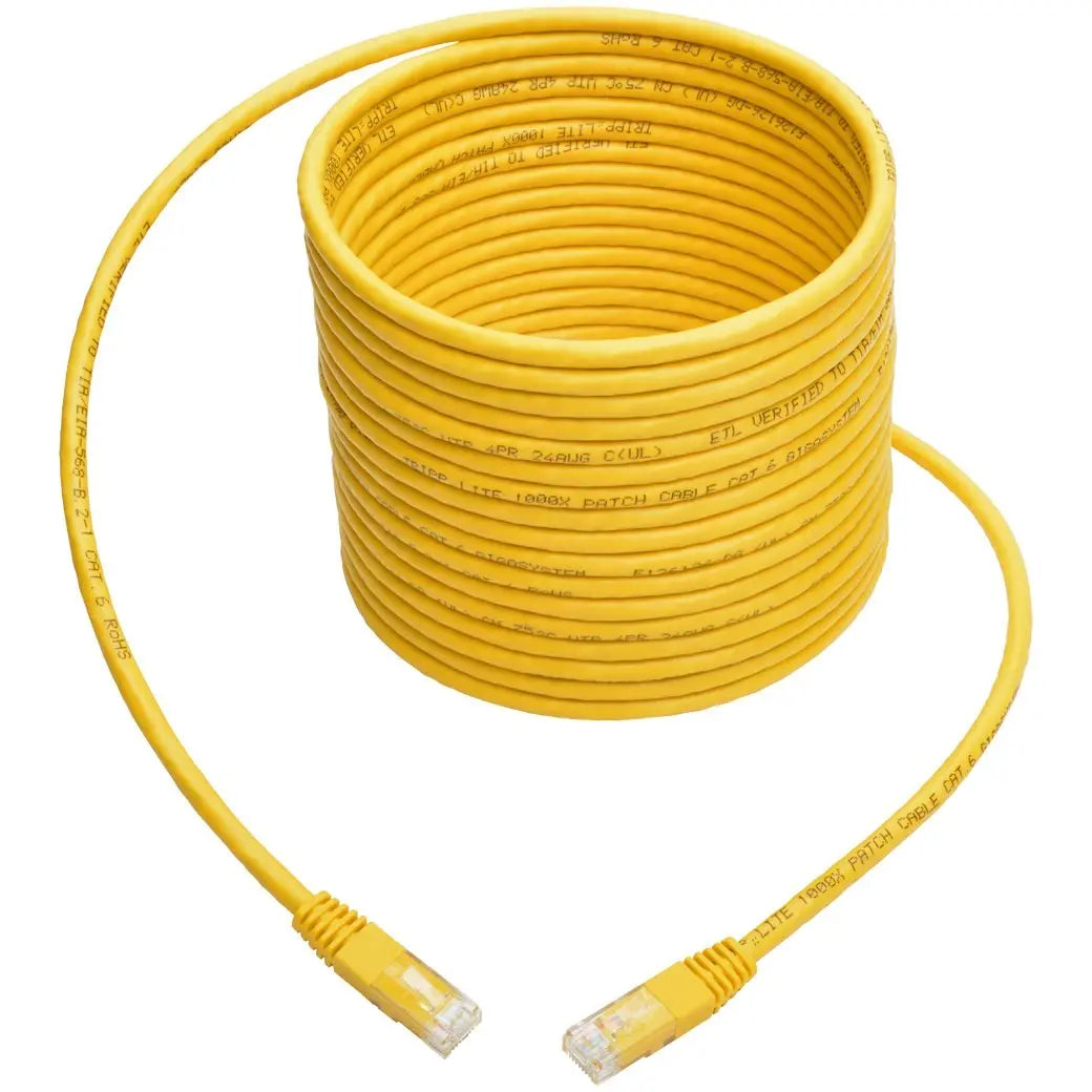 Tripp Lite 25ft Cat6 Gigabit Molded Patch Cable RJ45 MM 550MHz 24AWG Yellow 25' - Category 6 for Network Device, Router, Modem, Blu-ray Player, Printer, Computer - 128 MB/s - Patch Cable - 25 ft - 1 x...  - N200-025-YW EATON
