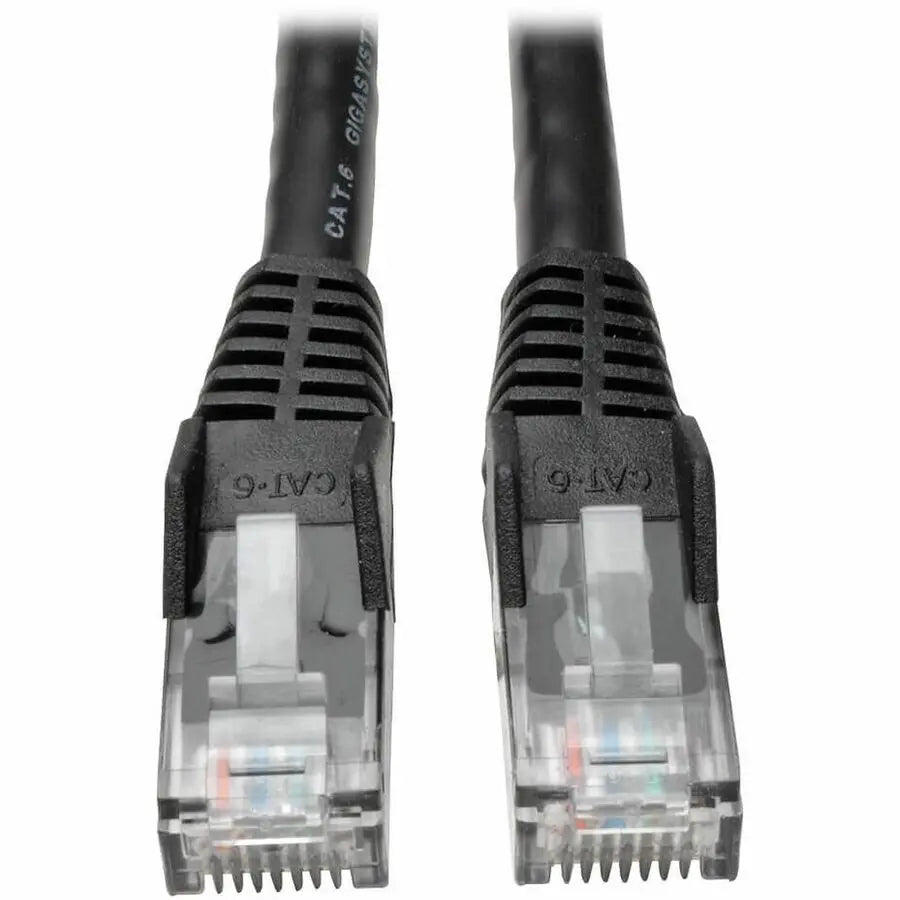 EATON Tripp Lite 25ft Cat6 Gigabit Snagless Molded Patch Cable RJ45 M/M Black 25' - 25 ft Category 6 Network Cable for Network Device - First End: 1 x RJ-45 Network - Male - Second End: 1 x RJ-45 Network - ...  - N201-025-BK