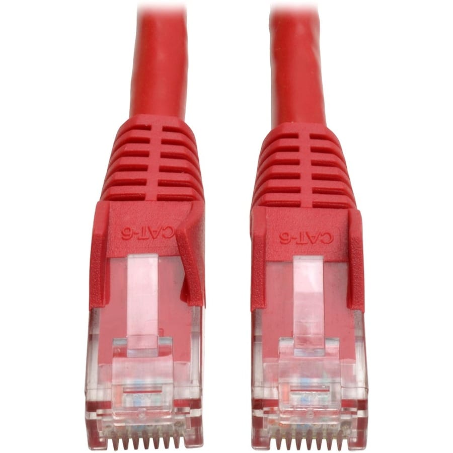EATON Tripp Lite 25ft Cat6 Gigabit Snagless Molded Patch Cable RJ45 M/M Red 25' - 25ft - 1 x RJ-45 Male - 1 x RJ-45 Male - Red - N201-025-RD
