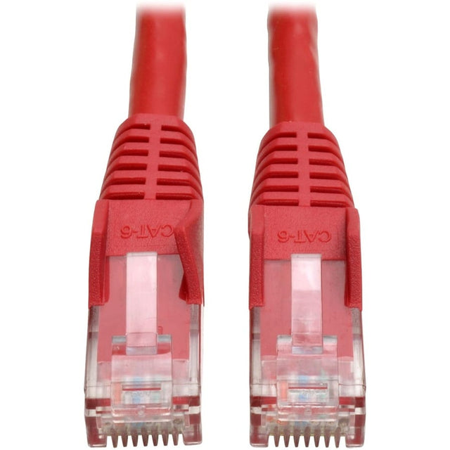 EATON Tripp Lite 25ft Cat6 Gigabit Snagless Molded Patch Cable RJ45 M/M Red 25' - 25ft - 1 x RJ-45 Male - 1 x RJ-45 Male - Red - N201-025-RD
