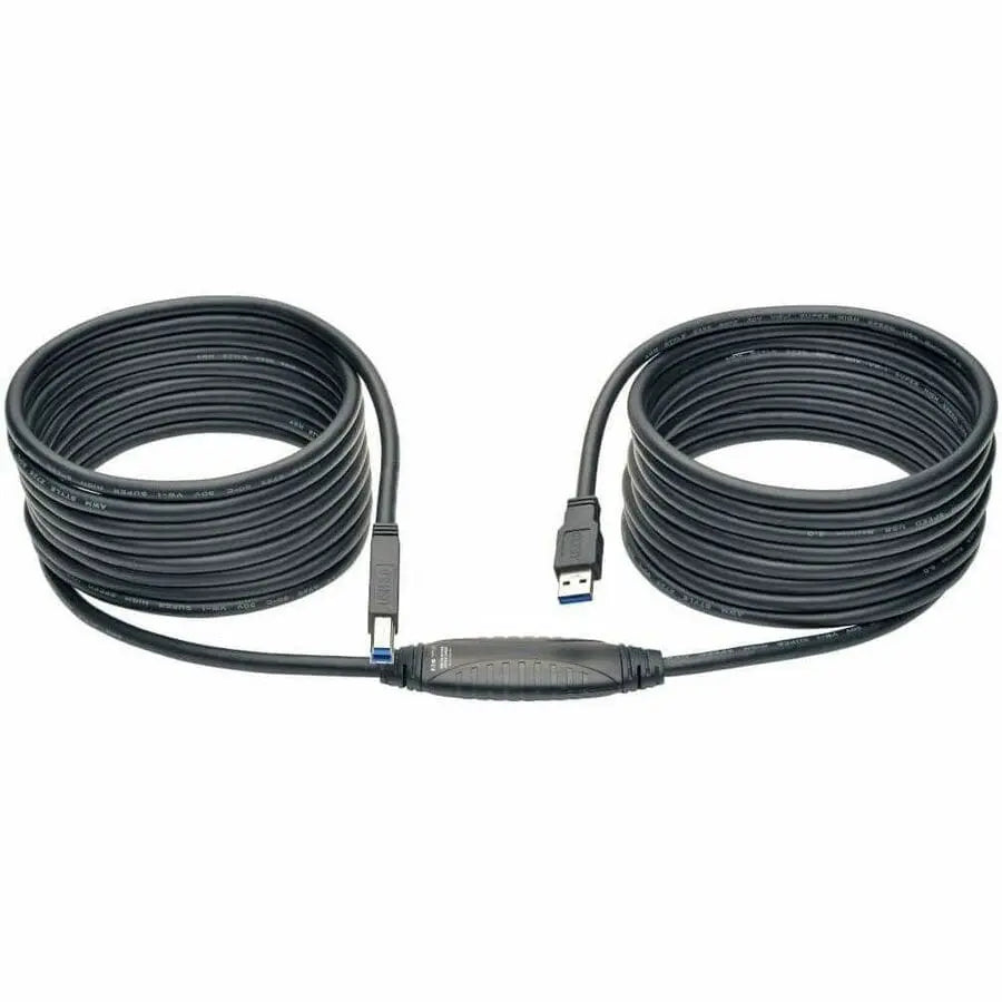 EATON Tripp Lite 25ft USB 3.0 SuperSpeed Active Repeater Cable A Male/B Male 25' - USB for Printer - 25 ft - 1 x Type A Male USB - 1 x Type B Male USB - Black - U328-025