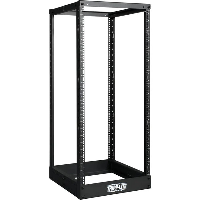 EATON Tripp Lite 25U 4-Post Open Frame Rack Cabinet Square Holes 1000lb Capacity - 24U Rack Height - Black - Cold-rolled Steel (CRS) - 1000 lb Static/Stationary Weight Capacity - SR4POST25