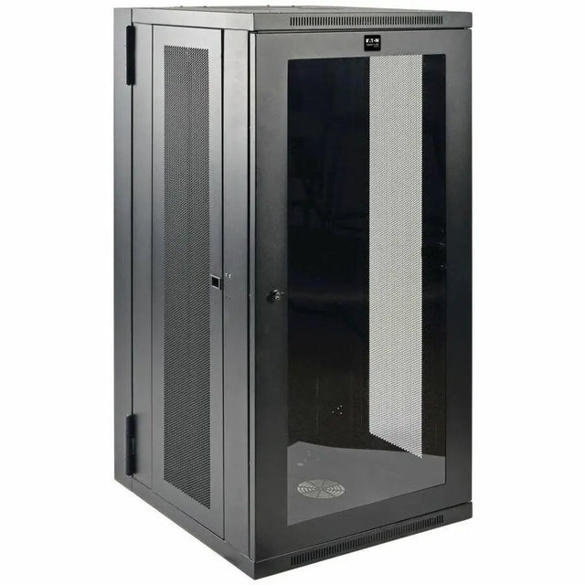EATON Tripp Lite 26U Wall Mount Rack Enclosure Server Cabinet w Hinged Acrylic Window - For LAN Switch, Patch Panel - 26U Rack Height x 19" Rack Width x 11.42" Rack Depth - Wall Mountable - Black Powder Coa - SRW26USG