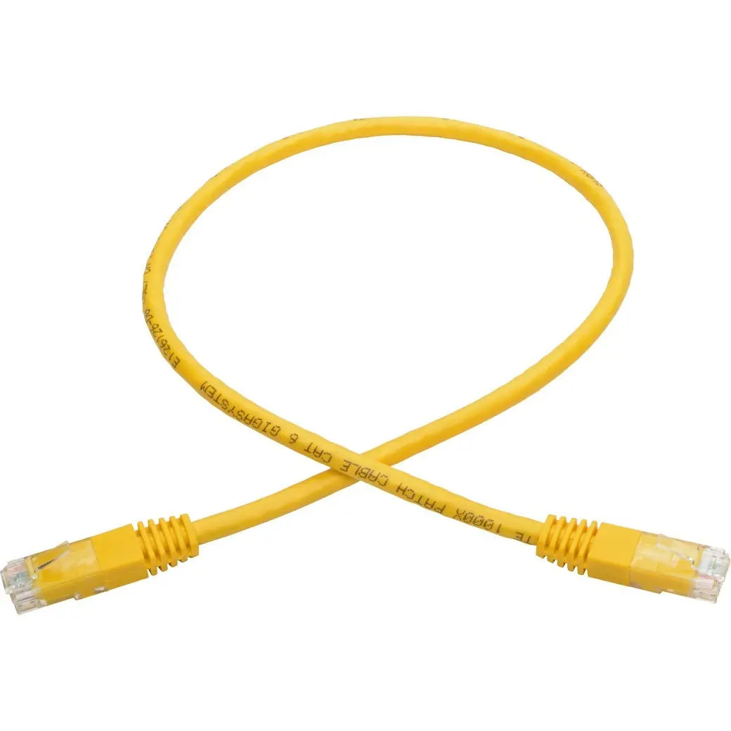 EATON Tripp Lite 2ft Cat6 Gigabit Molded Patch Cable RJ45 M/M 550MHz 24AWG Yellow 2' - Category 6 for Network Device, Router, Modem, Blu-ray Player, Printer, Computer - 128 MB/s - Patch Cable - 2 ft - 1 x R...  - N200-002-YW