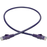 EATON Tripp Lite 2ft Cat6 Snagless Molded Patch Cable UTP Purple RJ45 M/M 2' - Category 6 for Switch, Hub, Network Device, Router, Server, Modem, Network Adapter - 128 MB/s - Patch Cable - 2 ft - 1 x RJ-45 ...  - N201-002-PU