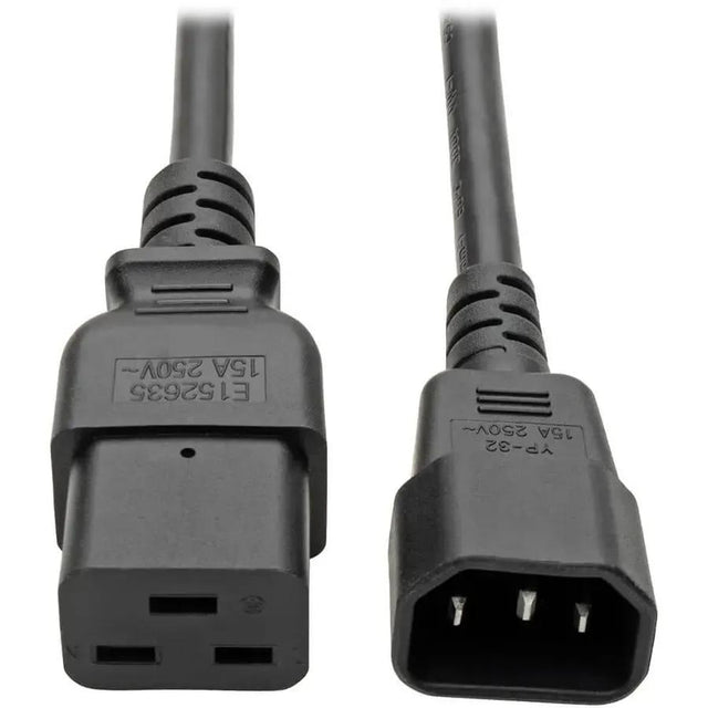 EATON Tripp Lite 2ft Power Cord Extension Cable C19 to C14 Heavy Duty 15A 14AWG 2' - (IEC-320-C19 to IEC-320-C14) 2-ft. - P047-002