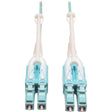 EATON Tripp Lite 2M 10Gb 50/125 OM3 Fiber Cable Push / Pull Tabs LC/LC Aqua 6ft - Fiber Optic for Network Device - 6 ft - 2 x LC Male Network - 2 x LC Male Network - Aqua - N820-02M-T
