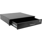 EATON Tripp Lite 2U Locking Rackmount Storage Drawer Rack Enclosures/ Open Frame - 19" 2U Wide Rack-mountable - Black Powder Coat - Cold-rolled Steel (CRS) - 50 lb x Maximum Weight Capacity - SRDRAWER2U