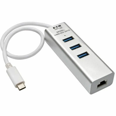 EATON Tripp Lite 3-Port Portable USB 3.1 Gen 1 USB-C Gigabit Ethernet Adapter - USB Type C - External - 3 USB Port(s) - 1 Network (RJ-45) Port(s) - 3 USB 3.0 Port(s) - U460-003-3A1G
