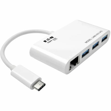 EATON Tripp Lite 3-Port USB-C to USB-A Hub Portable w/ Gigabit Ethernet Port RJ45 - USB Type C - External - 3 USB Port(s) - 1 Network (RJ-45) Port(s) - 3 USB 3.1 Port(s) - U460-003-3AG