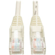 EATON Tripp Lite 3ft Cat5e / Cat5 350MHz Snagless Patch Cable RJ45 M/M White 3' - 3 ft Category 5e Network Cable for Network Device - First End: 1 x RJ-45 Network - Male - Second End: 1 x RJ-45 Network - Ma...  - N001-003-WH