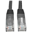 EATON Tripp Lite 3ft Cat6 Gigabit Molded Patch Cable RJ45 M/M 550MHz 24 AWG Black - Category 6 for Network Device, Router, Modem, Blu-ray Player, Printer, Computer - 128 MB/s - Patch Cable - 3 ft - 1 x RJ-4...  - N200-003-BK