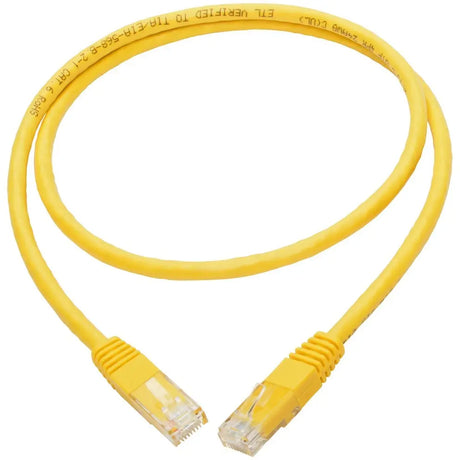 EATON Tripp Lite 3ft Cat6 Gigabit Molded Patch Cable RJ45 M/M 550MHz 24AWG Yellow - Category 6 for Network Device, Router, Modem, Blu-ray Player, Printer, Computer - 128 MB/s - Patch Cable - 3 ft - 1 x RJ-4...  - N200-003-YW