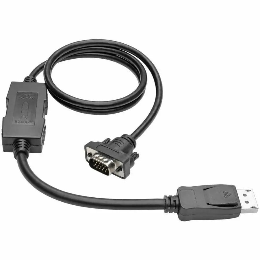 EATON Tripp Lite 3ft DisplayPort to VGA Adapter Active Converter Cable Latches DP to HD15 DPort 1.2 M/M - for Video Device, Projector, TV, Graphics Card, Monitor - 3 ft - 1 x HD-15 Male VGA - 1 x DisplayPor - P581-003-VGA-V2