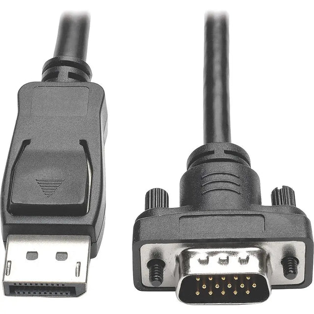 EATON Tripp Lite 3ft DisplayPort to VGA Adapter Active Converter Cable Latches DP to HD15 DPort 1.2 M/M - for Video Device, Projector, TV, Graphics Card, Monitor - 3 ft - 1 x HD-15 Male VGA - 1 x DisplayPor - P581-003-VGA-V2