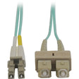 EATON Tripp Lite 3M 10Gb Duplex Multimode 50/125 OM3 LSZH Fiber Optic Patch Cable LC/SC Aqua 10' 10ft 3 Meter - SC Male - LC Male - 9.84ft - N816-03M