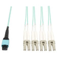 EATON Tripp Lite 3M Fiber Optic Fan-out Cable MTP / MPO to 8 x LC 40GbE OM3 Plenum 10ft 10' 3 Meter - 10 ft Fiber Optic Network Cable for Network Device - First End: 1 x MTP Network - Female - Second End: 8...  - N844-03M-8LC-P