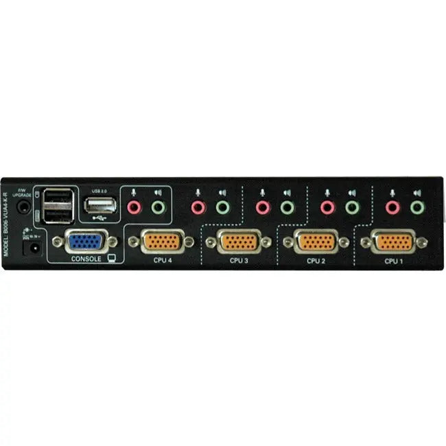 EATON Tripp Lite 4-Port Desktop KVM Switch Audio, 2-Port USB, On-Screen Display & Cables - 4 Computer(s) - 2048 x 1536 - 2 x PS/2 Port - 2 x USB - Rack-mountable, Desktop - 1U - B006-VUA4-K-R