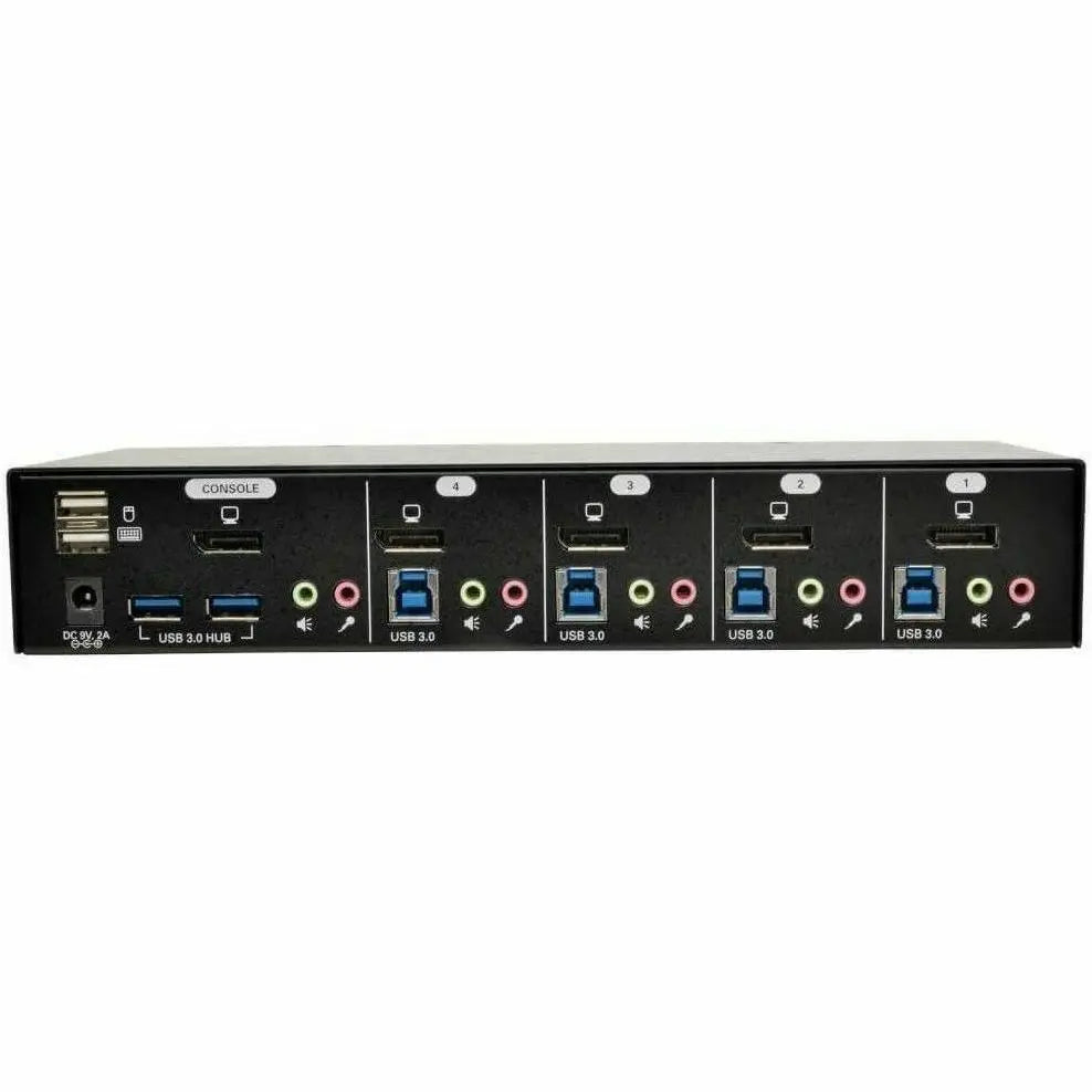 EATON Tripp Lite 4-Port DisplayPort KVM Switch w/Audio, Cables and USB 3.0 SuperSpeed Hub - 4 Computer(s) - 1 Local User(s) - 2560 x 1600 - 8 x USB - 5 x DisplayPort - B004-DPUA4-K