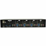 EATON Tripp Lite 4-Port DisplayPort KVM Switch w/Audio, Cables and USB 3.0 SuperSpeed Hub - 4 Computer(s) - 1 Local User(s) - 2560 x 1600 - 8 x USB - 5 x DisplayPort - B004-DPUA4-K