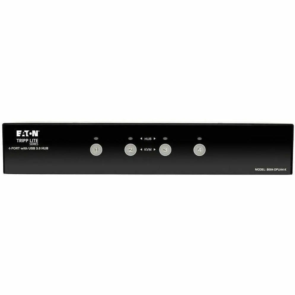 EATON Tripp Lite 4-Port DisplayPort KVM Switch w/Audio, Cables and USB 3.0 SuperSpeed Hub - 4 Computer(s) - 1 Local User(s) - 2560 x 1600 - 8 x USB - 5 x DisplayPort - B004-DPUA4-K