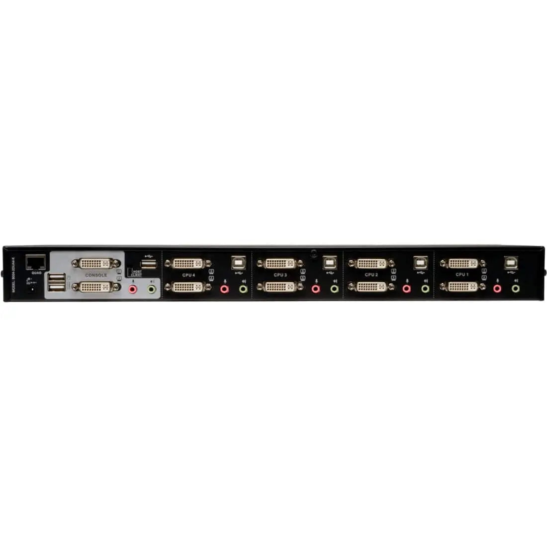 EATON Tripp Lite 4-Port Dual Monitor DVI KVM Switch with Audio and USB 2.0 Hub, Cables included - 4 Computer(s) - 1 Local User(s) - 2560 x 1600 - 1 x Network (RJ-45) - 7 x USB - 10 x DVI - Desktop - TAA Com...  - B004-2DUA4-K